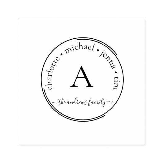 Monogram Cirkel Hout Kunst Stempel (Afrduk)