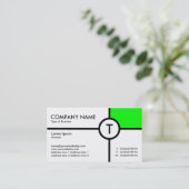 Monogram Cirkel Kruis (groen) - Wit Visitekaartje (Staand voorkant)