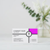 Monogram Cirkel Kruis (Magenta) - Wit Visitekaartje (Staand voorkant)