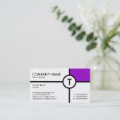 Monogram Cirkel Kruis (Paars) - Wit Visitekaartje (Staand voorkant)
