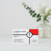 Monogram Cirkel Kruis (rood) - Wit Visitekaartje (Staand voorkant)