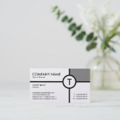 Monogram Cirkel Kruis - wit (goud) Visitekaartje (Staand voorkant)