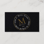Monogram Cirkel Modern Zwart Visitekaartje (Voorkant)