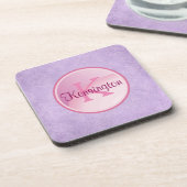 Monogram Cirkel op een  Achtergrond van de Lavende Drankjes Onderzetter (Linkerzijde)