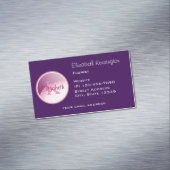 Monogram cirkel op een Paarse achtergrond Magnetisch Visitekaartje (Voorbeeld)