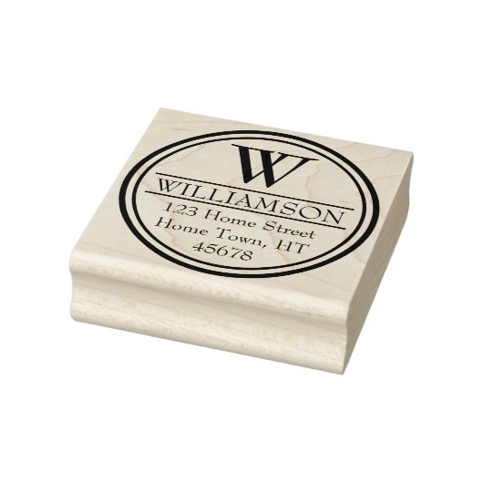 Monogram Cirkel Retouradres Rubberstempel (Stempel)
