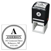 Monogram cirkel | Retouradres Zelfinktstempel Zelfinktende Stempel (In situ)