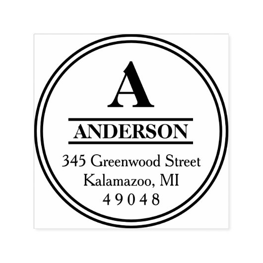 Monogram cirkel | Retouradres Zelfinktstempel Zelfinktende Stempel (Design)