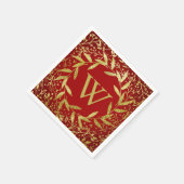 Monogram cirkel van bladeren met een goudglitter servet (Hoek)