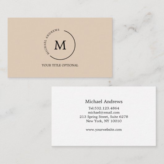 Monogram cirkel visitekaartje (Voorkant / Achterkant)