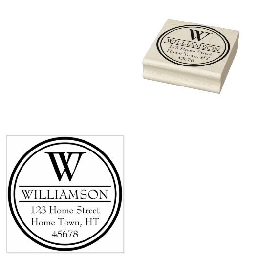 Monogram Cirkeladres retourzending Rubberstempel (Gestempeld)