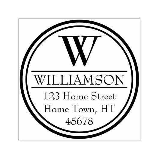 Monogram Cirkeladres retourzending Rubberstempel (Afrduk)