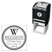 Monogram Cirkeladres retourzending Zelfinktende Stempel (In situ)