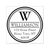 Monogram Cirkeladres retourzending Zelfinktende Stempel (Design)