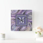 Monogram | Cirkelregen Vierkante Klok (Huis)