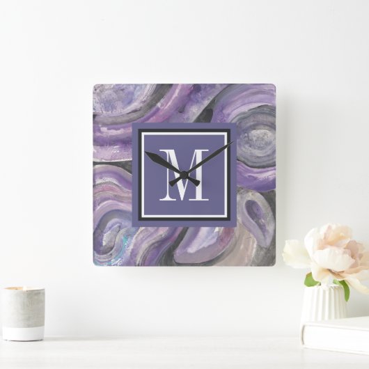 Monogram | Cirkelregen Vierkante Klok (Huis)