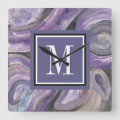 Monogram | Cirkelregen Vierkante Klok (Voorkant)