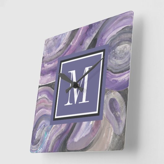 Monogram | Cirkelregen Vierkante Klok (Hoek)