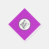 Monogram cirkels en vierkanten op een paars patroo servetten (Hoek)