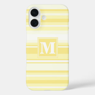 Monogram citroengele strepen iPhone 16 hoesje