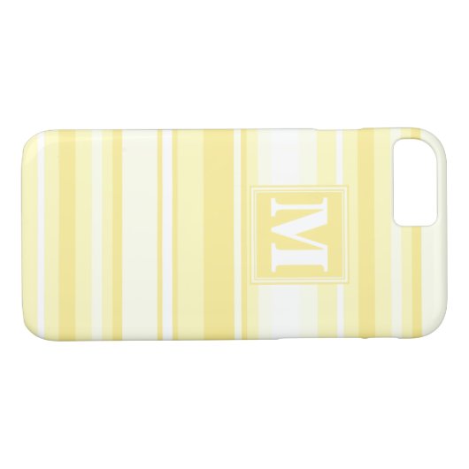 Monogram citroengele strepen Case-Mate iPhone case (Achterkant (Horizontaal))