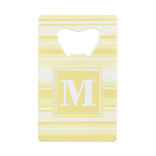 Monogram citroengele strepen creditkaart flessenopener (Voorkant)