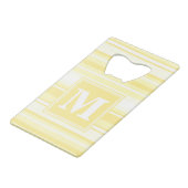 Monogram citroengele strepen creditkaart flessenopener (Voorkant Gekanteld)