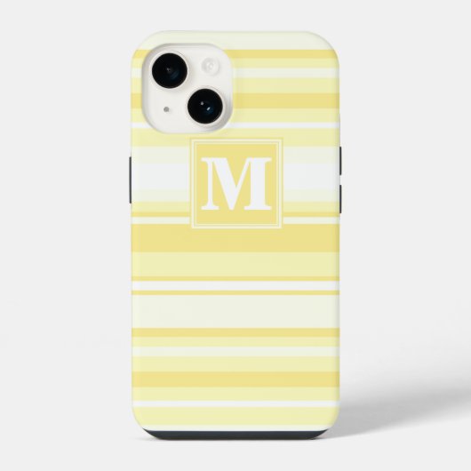 Monogram citroengele strepen iPhone hoesje (Achterkant)