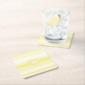 Monogram citroengele strepen kartonnen onderzetters (Insitu)