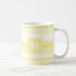 Monogram citroengele strepen koffiemok