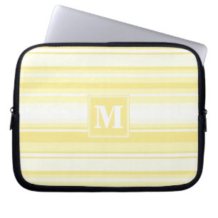 Monogram citroengele strepen laptop sleeve