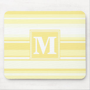 Monogram citroengele strepen muismat