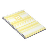 Monogram citroengele strepen notitieboek (Rechterzijde)