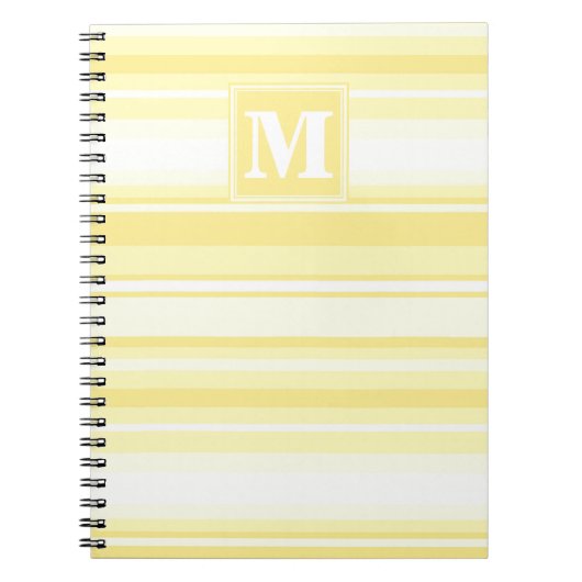 Monogram citroengele strepen notitieboek (Voorkant)