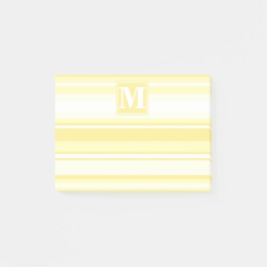 Monogram citroengele strepen post-it® notes (Voorkant)