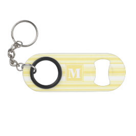 Monogram citroengele strepen sleutelhanger flessenopener