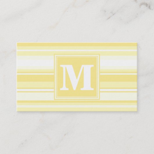 Monogram citroengele strepen visitekaartje (Voorkant)