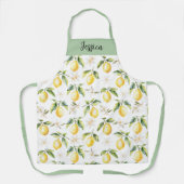Monogram Citrus Citroen Fruit Botanisch Patroon Schort (Voorkant)