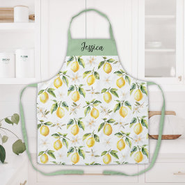 Monogram Citrus Citroen Fruit Botanisch Patroon Schort