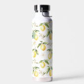 Monogram Citrus Citroen Fruit Botanisch Patroon Waterfles (Links)