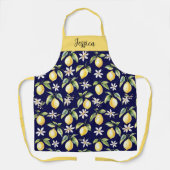 Monogram Citrus Citrus Fruit Botanische Patroon Schort (Voorkant)