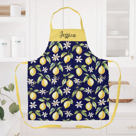 Monogram Citrus Citrus Fruit Botanische Patroon Schort