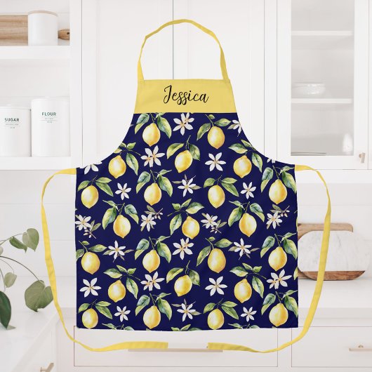 Monogram Citrus Citrus Fruit Botanische Patroon Schort