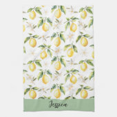 Monogram Citrus Citrus Fruit Botanische Patroon Theedoek (Verticaal)