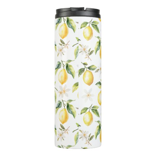 Monogram Citrus Citrus Fruit Botanische Patroon Thermosbeker (Achterkant)