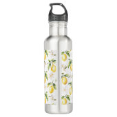 Monogram Citrus Citrus Fruit Botanische Patroon Waterfles (Achterkant)