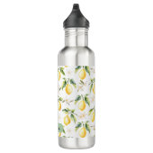 Monogram Citrus Citrus Fruit Botanische Patroon Waterfles (Rechts)