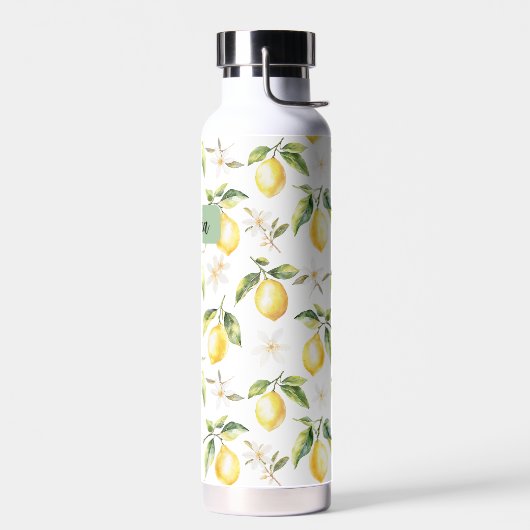 Monogram Citrus Citrus Fruit Botanische Patroon Waterfles (Links)
