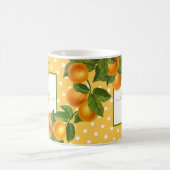 Monogram citrus sinaasappels aquarel stippen rusti koffiemok (Center)