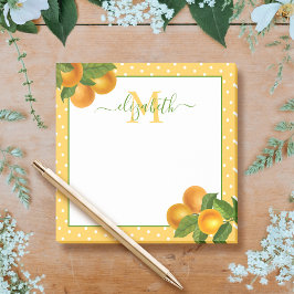 Monogram citrus sinaasappels aquarel stippen rusti post-it® notes